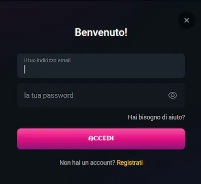SpinsUp Casino Italia login