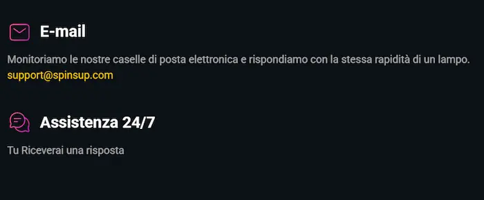 SpinsUp Casino support